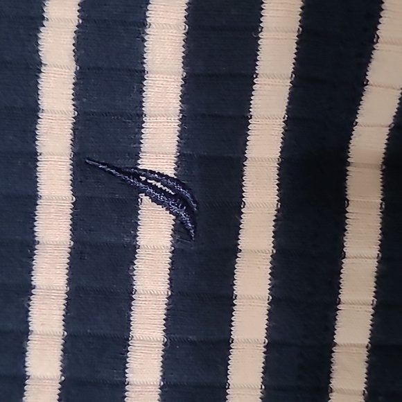 Nautica Navy Blue and Pink Fitted Ribbed Long Sleeve Mock Turtleneck size XL - Picture 4 of 7